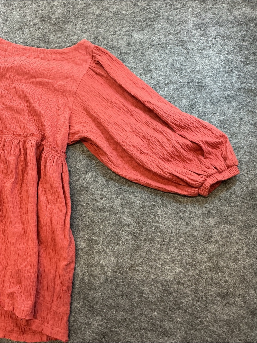 Free People Textured Coral Peasant Dress Size XS - Picture 2 of 5